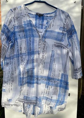 ZGAN dun tuniek bloes van Didi in korenblauw/wit, maat M beschikbaar voor biedingen