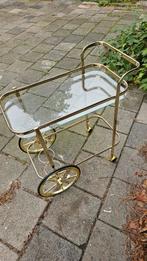 Vintage Serveerwagen met Glazen Blad, Minder dan 50 cm, Gebruikt, 50 tot 100 cm, Vintage