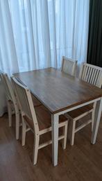 Eettafel met 4 stoelen, Ophalen, Gebruikt, 4 tot 6 stoelen