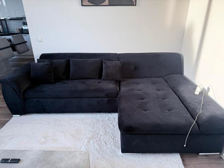 3 zits hoekbank met lounge gedeelte, Huis en Inrichting, Banken | Complete zithoeken, Zo goed als nieuw, Stof, Ophalen