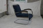 Jaren '50 Vintage Paul Schuitema D3 Fauteuil Blauw Corduroy, Ophalen, Minder dan 75 cm, Zo goed als nieuw, Metaal
