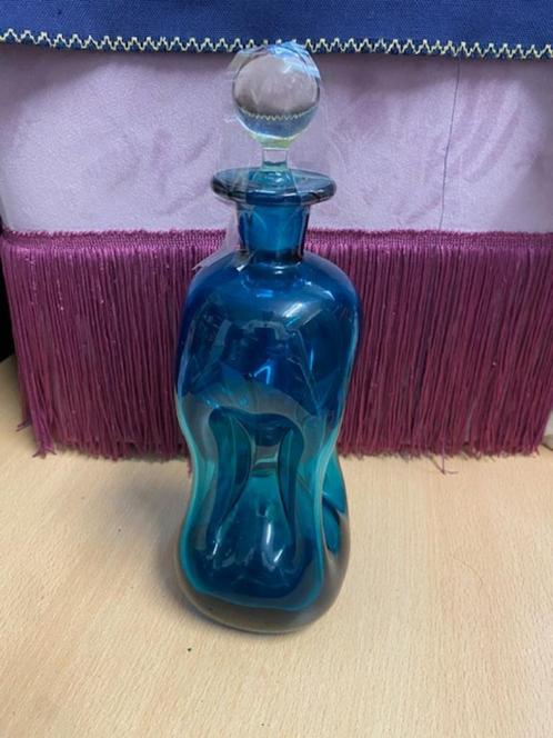 Holmegaard Design - Kluk-kluk Karaf - jaren '60 -Deens Blauw, Antiek en Kunst, Curiosa en Brocante, Ophalen of Verzenden