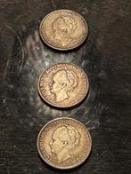 zilveren rijksdaalder drie stuks 1943, Ophalen of Verzenden, Koningin Wilhelmina, 2½ gulden