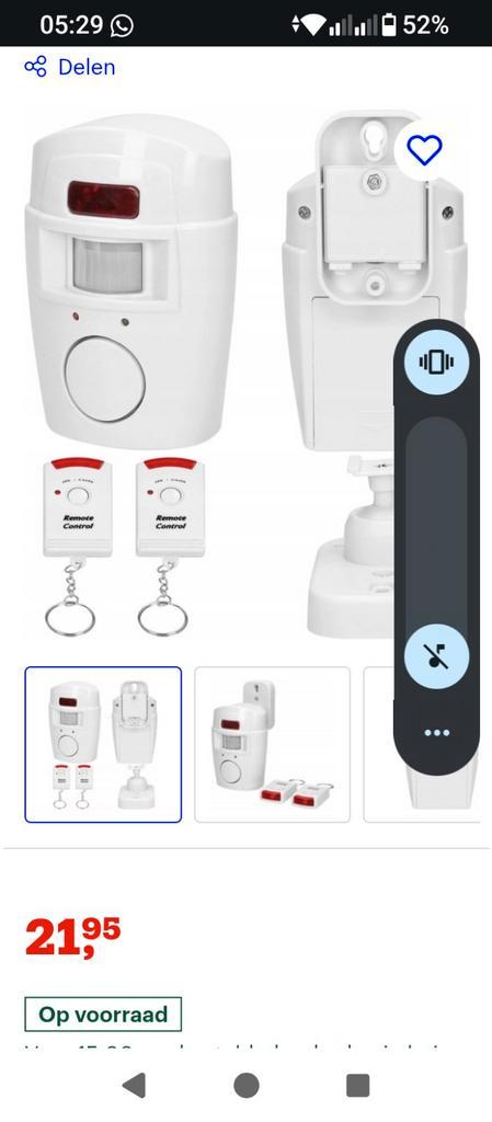 Draadloos Alarmsysteem met Bewegingsmelder & Sirene, Doe-het-zelf en Verbouw, Alarmsystemen, Ophalen of Verzenden