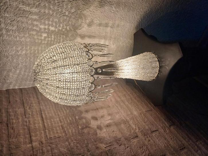 Zeldzame vonst antieke kristallen tafelamp, Antiek en Kunst, Antiek | Glas en Kristal, Ophalen of Verzenden