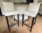 2 Ikea Bergmund barkrukken 62cm donkerbruin, Huis en Inrichting, Ophalen, Gebruikt, Met voetsteun, 60 tot 90 cm