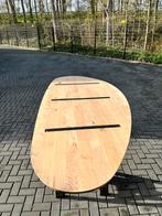 Organische Kiezel eettafel 300x120x3 schuin verjongd eiken, Ophalen, 100 tot 150 cm, Eikenhout, Vijf personen of meer