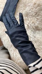 Navykleurige glacé-LEREN verlengde handschoenen mt S, Ophalen of Verzenden, Nieuw, Maat 36 (S), Handschoenen