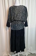 Glamoureuze vintage jurk - Nathalie Crêpe plissé - maat M/L, Maat 38/40 (M), Nathalie, Verzenden, Zwart
