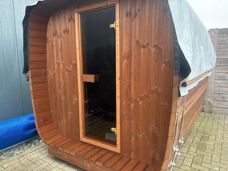 Design Barrelsauna 250 I Thermohout I 2025 opruiming!, Sport en Fitness, Sauna, Nieuw, Complete sauna, Fins of Traditioneel, Ophalen