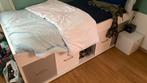 Tienerbed hoogslaper, Ophalen, 90 cm, Eenpersoons, Wit