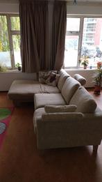 Beige hoekbank L-vorm, Huis en Inrichting, Banken | Complete zithoeken, Ophalen