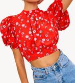 Loavies top pofmouwen rood S red croptop tshirt, Ophalen of Verzenden, Korte mouw, Maat 36 (S), Rood
