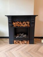 Complete voorzethaard met houten deco en bio-ethanol haard, Ophalen, Gebruikt, Vrijstaande haard, Gelhaard