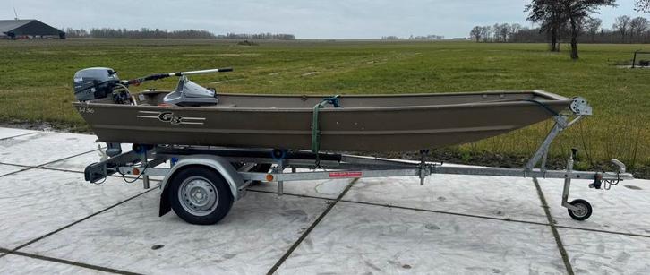 Prachtige Aluminium G3 platbodem, Watersport en Boten, Vis- en Consoleboten, Zo goed als nieuw, Tot 10 pk, 3 tot 6 meter, Benzine
