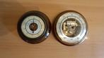 2 antieke / vintage houten Barometers, Gebruikt, Barometer, Ophalen
