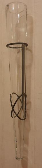 Glazen cilindervaas voor aan de muur, 75 cm., Ophalen, Zo goed als nieuw, Overige kleuren, Glas