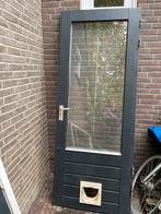 Hardhouten Buitendeur met Kozijn & Bovenlicht, Doe-het-zelf en Verbouw, Deuren en Horren, Ophalen, Gebruikt, 80 tot 100 cm, 215 cm of meer