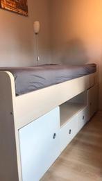 Halfhoogslaper met opbergruimte tienerkamer, Huis en Inrichting, Ophalen, 90 cm, Eenpersoons, Beige