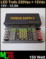 LED Trafo Voeding Adapter Driver - 230V > 12V - 12,5A = 150W, Ophalen of Verzenden, Nieuw, LEDtrafo
