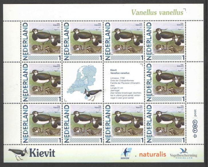 Postzegels Vogels in Nederland: Kievit, Postzegels en Munten, Postzegels | Nederland, Postfris, Na 1940, Ophalen of Verzenden