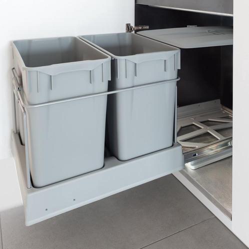 Eleganca Inbouw Prullenbak - 2 x 30 L (nr.134), Huis en Inrichting, Woonaccessoires | Prullenbakken, Nieuw, Kunststof, Minder dan 50 cm