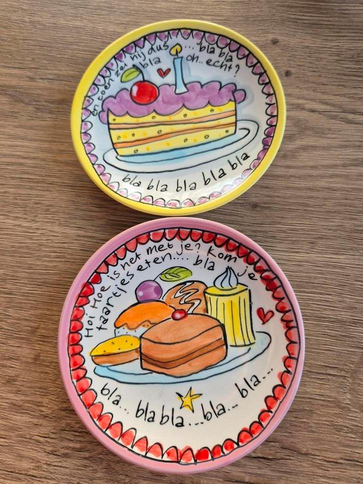 2 blond Amsterdam petit four bordjes, Huis en Inrichting, Keuken | Servies, Zo goed als nieuw, Bord(en), Blond Amsterdam, Aardewerk