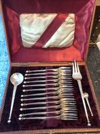 Zilver 2e gehalte antieke gebakset antiek notenhouten doosje, Ophalen of Verzenden, Zilver