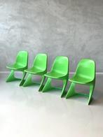 Casalino eettafelstoelen 35x vintage Casala groen prijs p/st, Kunststof, Overige kleuren, Ophalen of Verzenden, Zo goed als nieuw