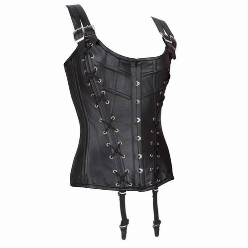 Echt leren corset model 04 in zwart of rood, Kleding | Dames, Ondergoed en Lingerie, Body of Korset, Zwart, Ophalen of Verzenden