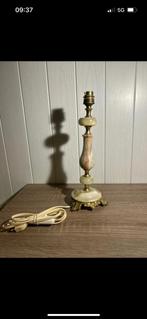 Vintage onyx messing lampenvoet, Huis en Inrichting, Lampen | Tafellampen, Gebruikt, Q, Art, Ophalen of Verzenden