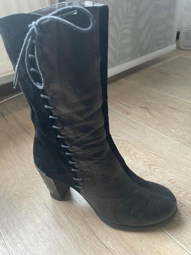 Jan Jansen Zwarte Leren Laarzen, Kleding | Dames, Schoenen, Gedragen, Lage of Enkellaarzen, Zwart, Ophalen of Verzenden