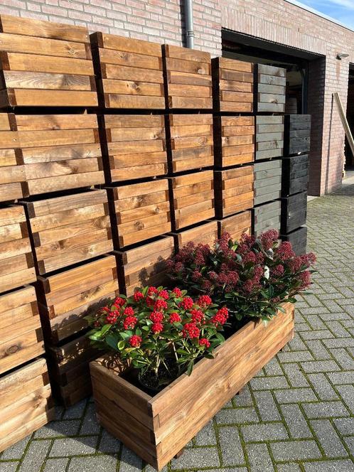 Aanbieding! Leuke plantenbak 120x40x35 cm van hout, Tuin en Terras, Bloembakken en Plantenbakken, Nieuw, Hout, Binnen, Balkon
