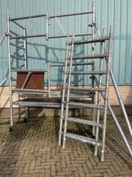 smal aluminium rolsteiger werkhoogte plus/min 6 mtr, Doe-het-zelf en Verbouw, Steigers, Ophalen, Gebruikt, Rolsteiger of Kamersteiger