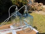 Twee glazen hanglampen, Ophalen of Verzenden, Gebruikt, Glas, Minder dan 50 cm