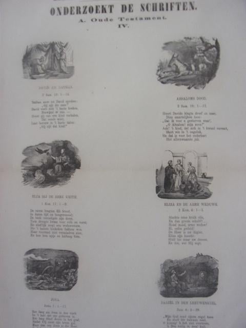 Centsprent Zalsmans Prenten door J.P. Schaberg Oude Test. IV, Antiek en Kunst, Kunst | Etsen en Gravures, Ophalen of Verzenden