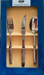 2 Gero dessertcouvert met mes model Forli - 18/10 edelstaal, Overige materialen, Nieuw, Ophalen of Verzenden, Vaatwasserbestendig