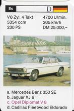 X4 autokaartje opel diplomat v8, Verzenden, Zo goed als nieuw, Auto's