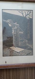 Oude Houtsnede van Waterput, Antiek en Kunst, Ophalen of Verzenden