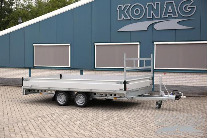 Konag Proline tandemas plateauwagen in diverse maatvoeringen, Auto diversen, Aanhangers en Bagagewagens, Nieuw