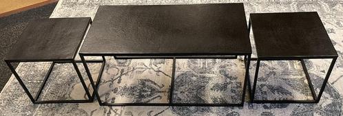 Salontafel 3-delig zwart/metaal Direct/leverbaar.E-1197, Huis en Inrichting, Tafels | Salontafels, Nieuw, Minder dan 50 cm, 50 tot 100 cm