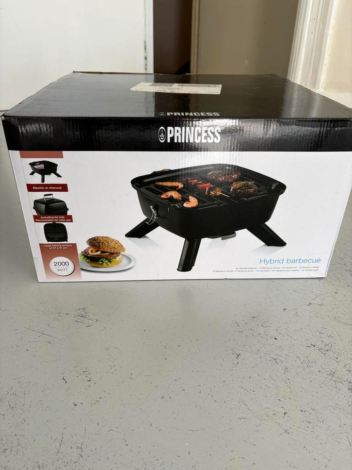 Nieuwe Princess Hybride BBQ - Houtskool & Elektrisch, Tuin en Terras, Elektrische barbecues, Nieuw, Ophalen of Verzenden