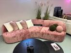 Luxe Velvet Loungebank Ovale Pink 320cm NIEUW - Roze - UNIEK, Huis en Inrichting, Banken | Bankstellen, Nieuw, 300 cm of meer