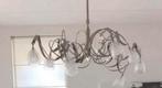 RVS hanglamp met melkglas lampen, Ophalen, Zo goed als nieuw, 75 cm of meer