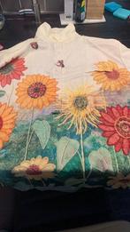 Zonnebloem Blouse Maat XXL, Kleding | Dames, Blouses en Tunieken, Ophalen, Zo goed als nieuw, Maat 46/48 (XL) of groter, Wit