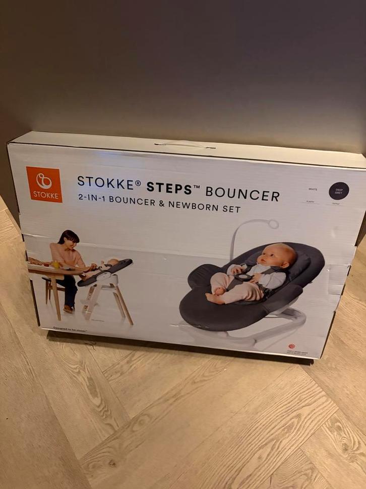 Stokke Steps Bouncer Deep Grey - Nieuw!, Kinderen en Baby's, Kinderstoelen, Nieuw, Ophalen
