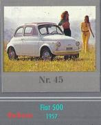 Vp45 verzamelplaatje fiat 500 --- 1957 -- afmeting 5 x 5 cm, Ophalen of Verzenden, Zo goed als nieuw, Auto's