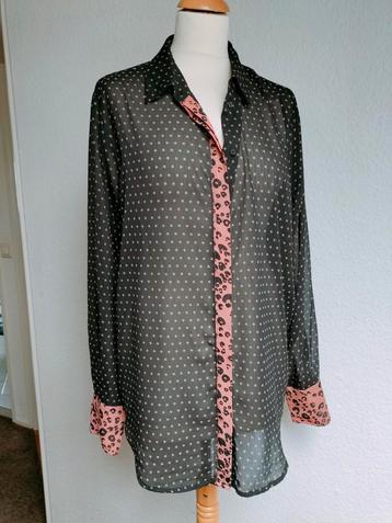 zwarte blouse van Maison Scotch met sterretjes maat XL beschikbaar voor biedingen