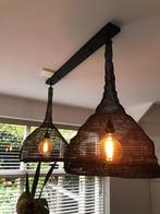 Zwart ijzeren lamp, Huis en Inrichting, Lampen | Hanglampen, Ophalen, Gebruikt, Metaal, 50 tot 75 cm