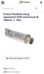 Geïsoleerde flexibele ventilatieslang, Doe-het-zelf en Verbouw, Ventilatie en Afzuiging, Ophalen, Nieuw, Ventilator en Afzuiger